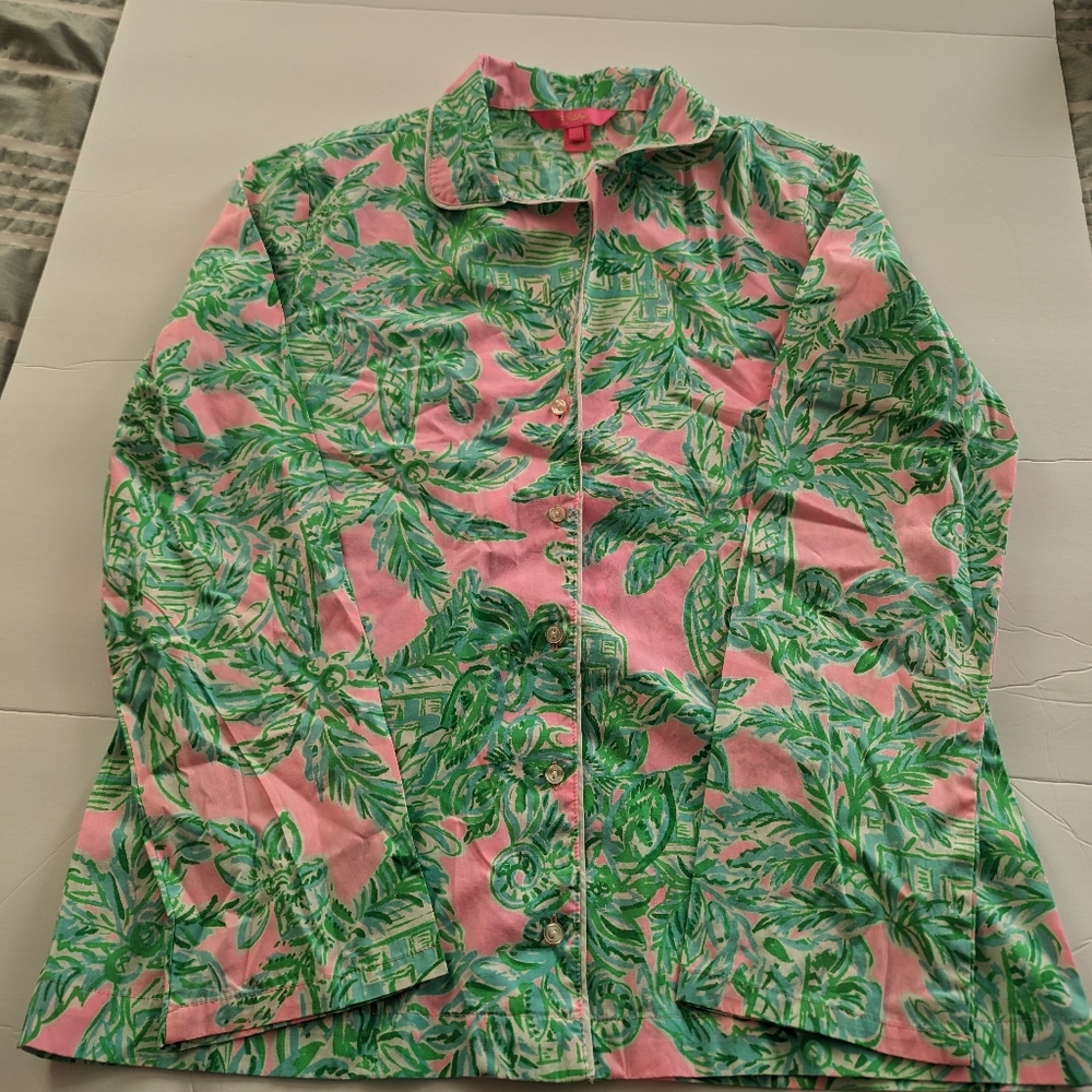 Lilly Pulitzer button-up floral tunic